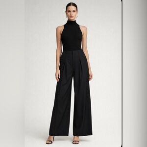 Ralph Lauren Collection Purple Label Pants Size 12 Vintage Italy  Wide Leg Black